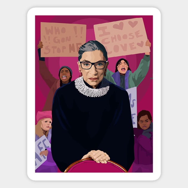 Ruth Bader Ginsburg Sticker by Djokolelono